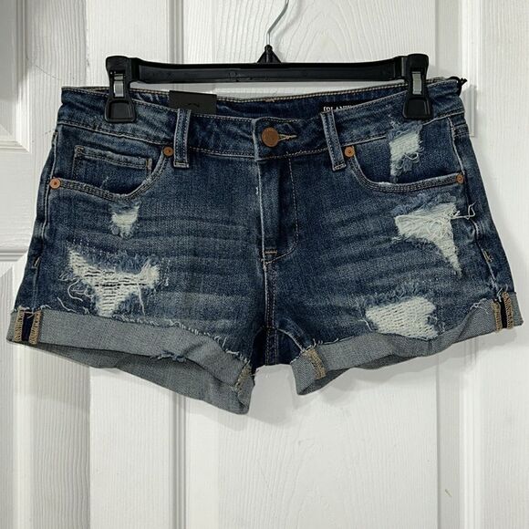 Blank NYC Fulton Roll up Distressed Denim Shorts(Size 24) - Picture 4 of 7